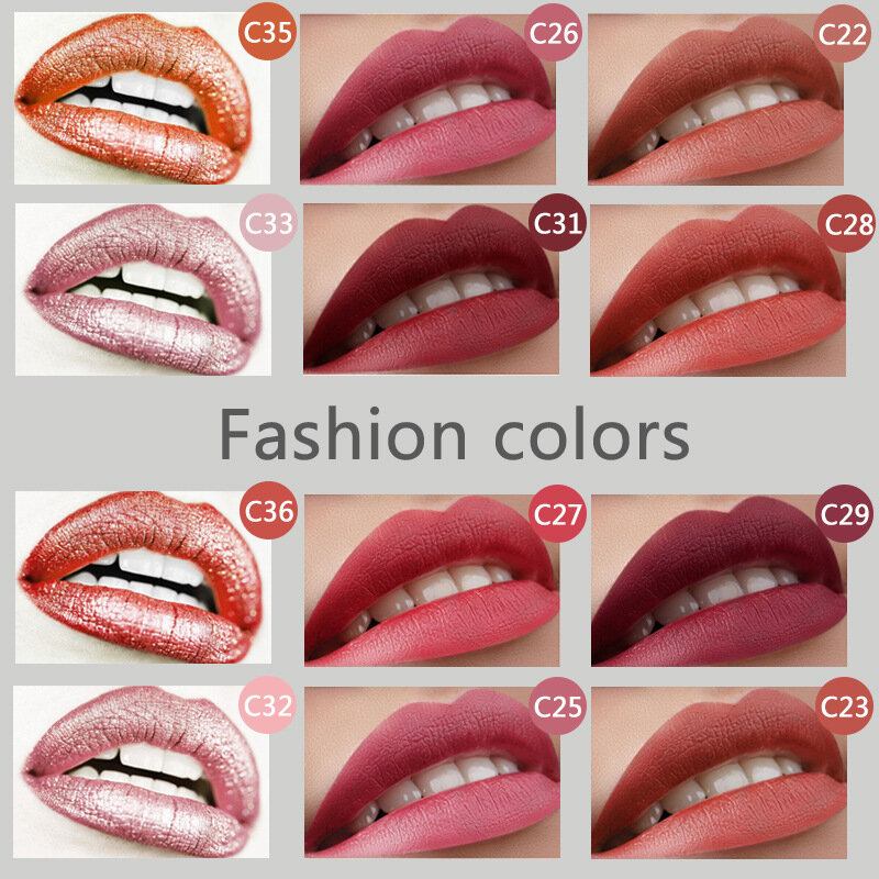 Liyada Αδιάβροχο Ματ Μεταλλικό Lip Gloss Cosmetics Liquid Lipstick Χείλη Μεγάλης Διάρκειας