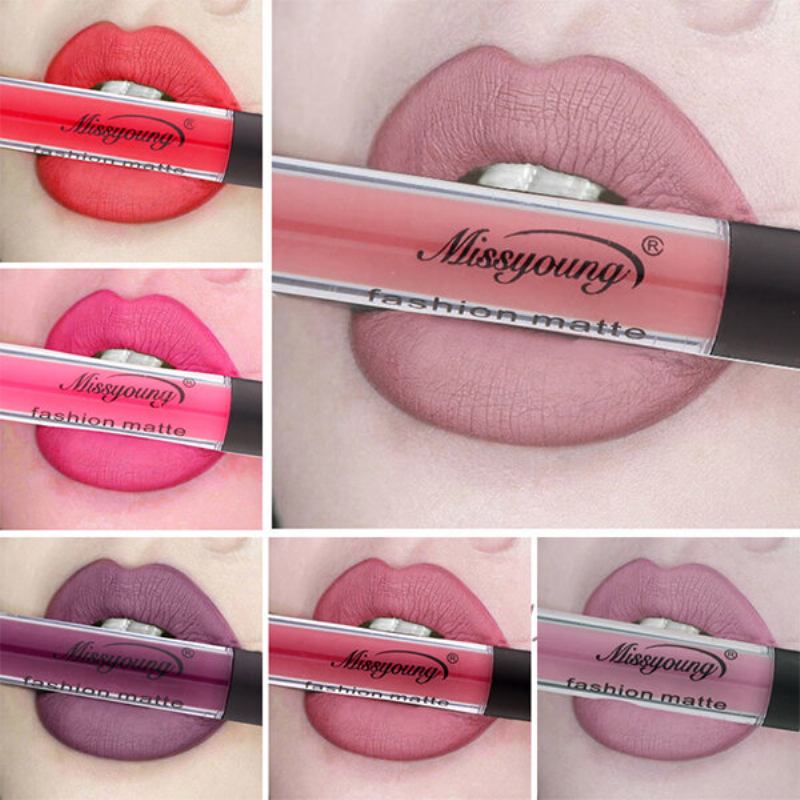 Missyoung Matte Liquid Lipstick Lip Gloss Αδιάβροχο Μακιγιάζ Χειλιών Μεγάλης Διάρκειας Σέξι