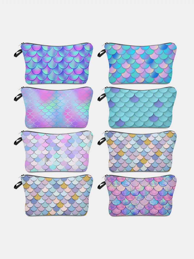 Πολυλειτουργική Φορητή Τσάντα Μακιγιάζ Fish Scale Women Travel Wash Αποθήκευσης