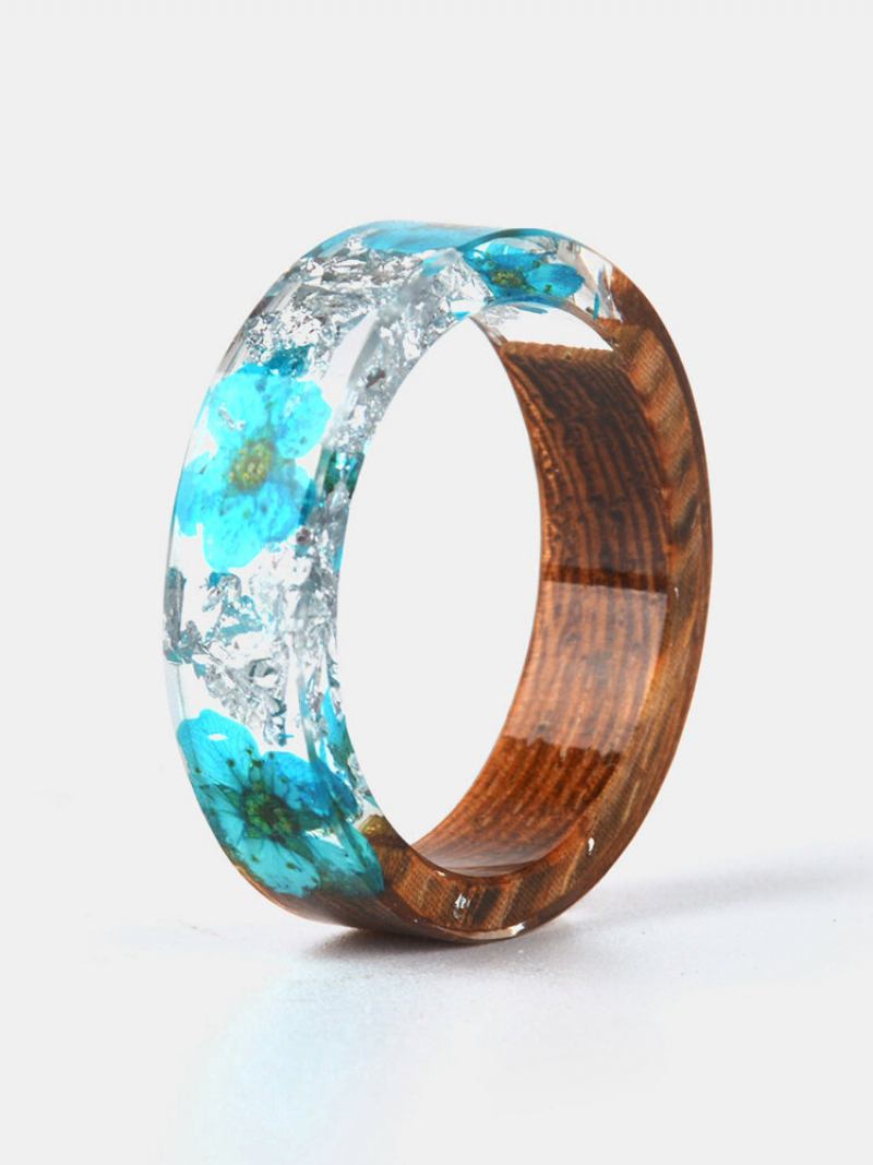 Ανδρικό Δαχτυλίδι 1 Τεμ. Vintage Casual Wood Resin Dried Flower