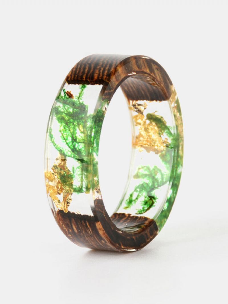 Ανδρικό Δαχτυλίδι 1 Τεμ. Vintage Casual Wood Resin Dried Flower