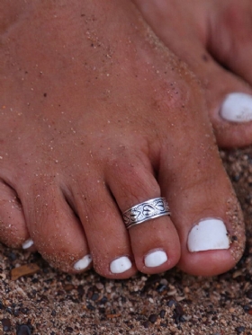 Bohemian Totem Μοτίβο Sun Flower Foot Rings Ασημένια Κούφια Αστέρια Δαχτυλίδια Δακτύλων Κοσμήματα