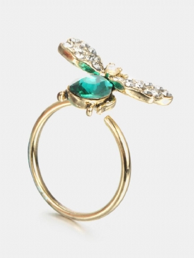 Cute Bees Open Finger Rings Luxury 18k Επιχρυσωμένο Κρύσταλλο Rhinestone Για Γυναίκες