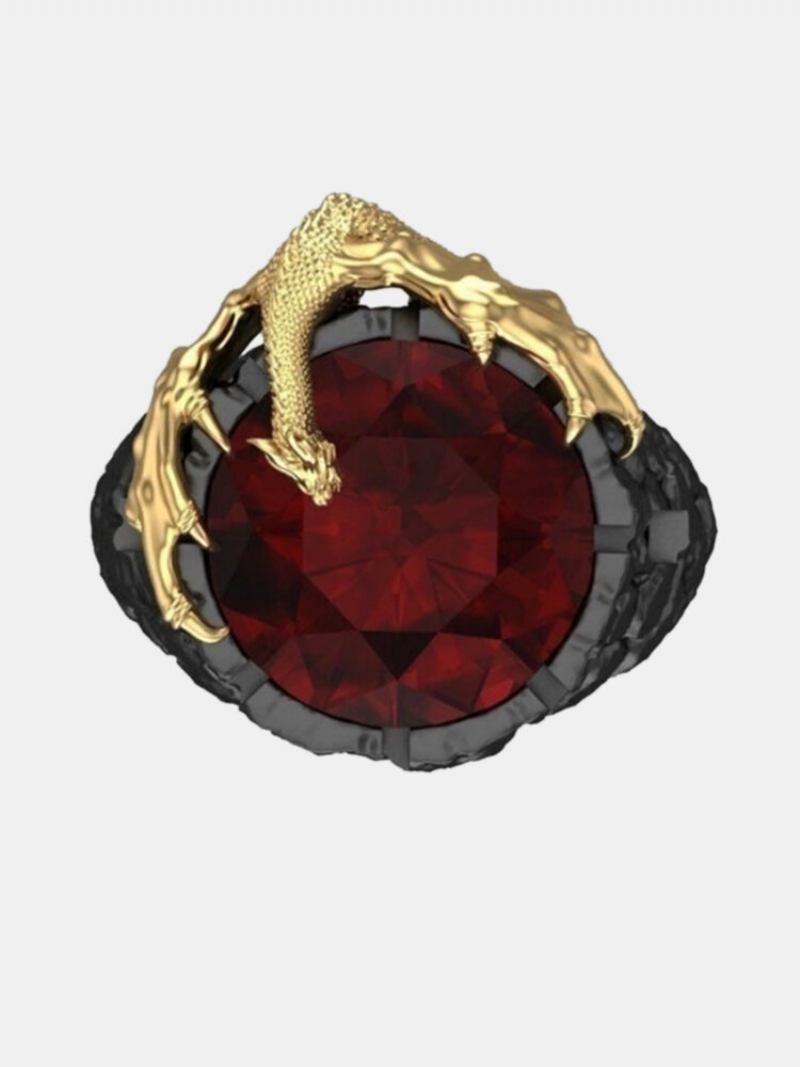 Δώρο Vintage Δίχρωμο Ανδρικό Δαχτυλίδι Punk Dragon Gem Γυναικείο Κοσμήματα