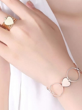 Μοναδικά Δαχτυλίδια Heart Finger Stackable Multilayer 2 Σε 1 Βραχιόλι Διπλής Χρήσης Για Γυναίκες
