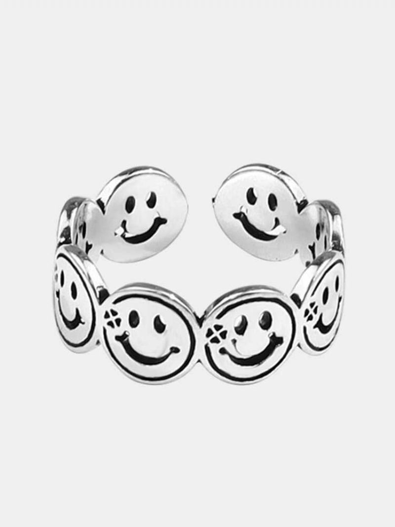Vintage Δαχτυλίδι Από Κράμα Από Ανοξείδωτο Ατσάλι Smile Personality Wild Couple