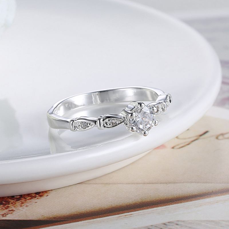 Yueyin Sweet Ring Flower Zircon Luxury Κομψή Βέρα