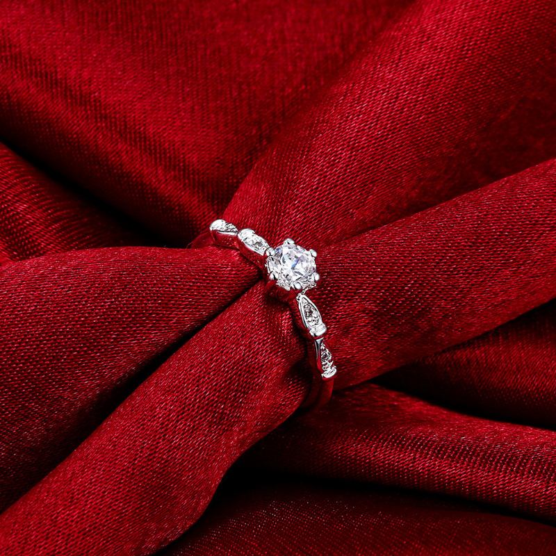 Yueyin Sweet Ring Flower Zircon Luxury Κομψή Βέρα
