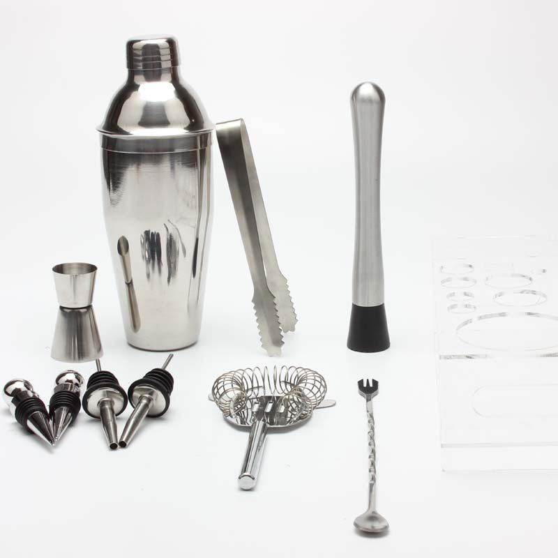12 Τμχ/σετ Cocktail Maker Από Ανοξείδωτο Ατσάλι Σετ Μπάρα Shakers Mixer Drink Bartender Bar Set