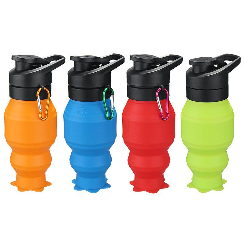 550ml Creative Silicone Collapsible Telescopic Water Bottle Portable Outdoor Travel Cup