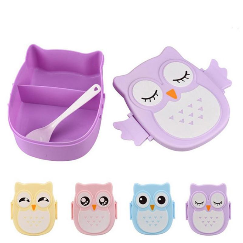 900ml Cute Owl Lunch Box Φαγητό Δοχείο Αποθήκευσης Φρούτων Φορητό Bento Box Picnic