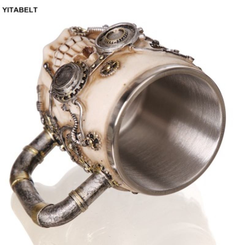 Ανοξείδωτο Ατσάλι Skull Cup Φλιτζάνι Καφέ Μπύρα Κούπα Τσάι Family Party Δώρο 500ml