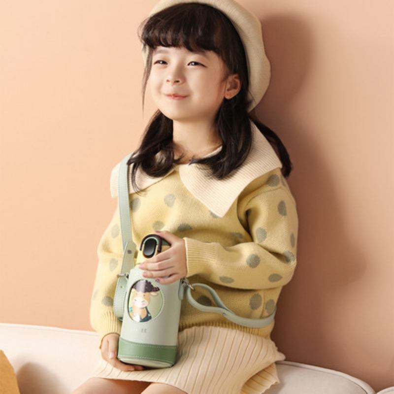 Aylee Smart Children's Thermos Cup Straw Pot Kindergarten Pupils Μπουκάλι Νερού Από Ανοξείδωτο Ατσάλι Φορητό