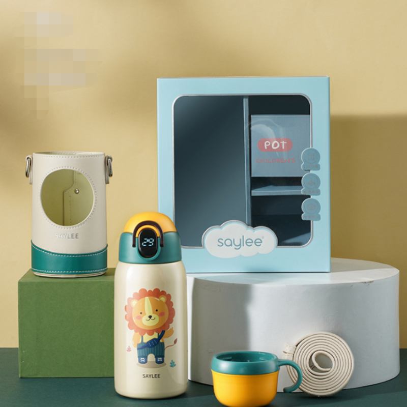 Aylee Smart Children's Thermos Cup Straw Pot Kindergarten Pupils Μπουκάλι Νερού Από Ανοξείδωτο Ατσάλι Φορητό