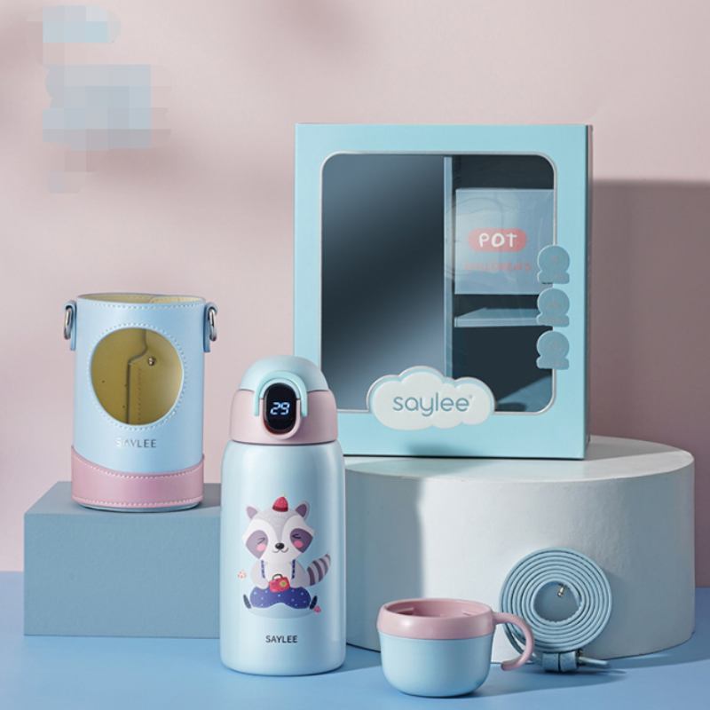 Aylee Smart Children's Thermos Cup Straw Pot Kindergarten Pupils Μπουκάλι Νερού Από Ανοξείδωτο Ατσάλι Φορητό