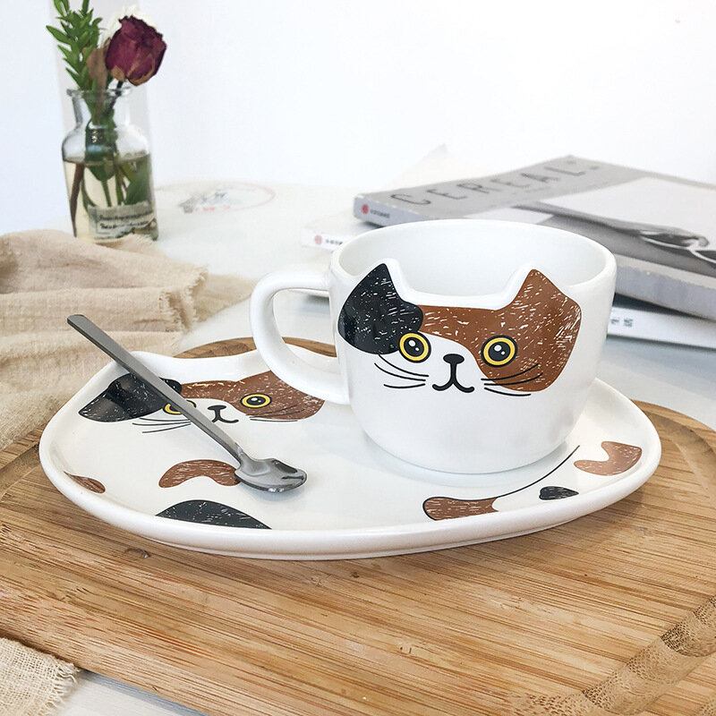 Cat Ceramic Coffee Cup And Saucer Suit Water Cup Hotel Προσαρμογή Κούπας Για Επιδόρπιο