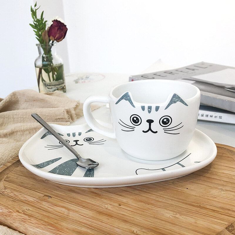 Cat Ceramic Coffee Cup And Saucer Suit Water Cup Hotel Προσαρμογή Κούπας Για Επιδόρπιο
