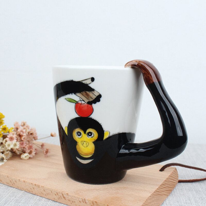 Κεραμική Κούπα 3d Cartoon Animals Design Ανθεκτική Καφέ