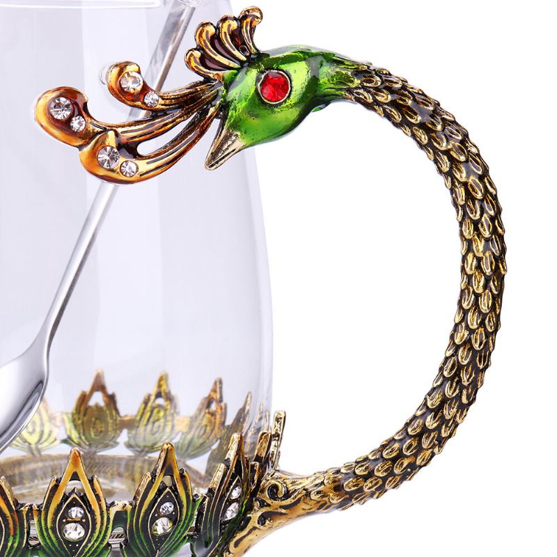 Κομψή Κούπα Τσαγιού Με Σμάλτο Dragon And Phoenix Cup Κρυστάλλινο Γυαλί Ζευγάρι Ανθεκτική Στη Θερμότητα