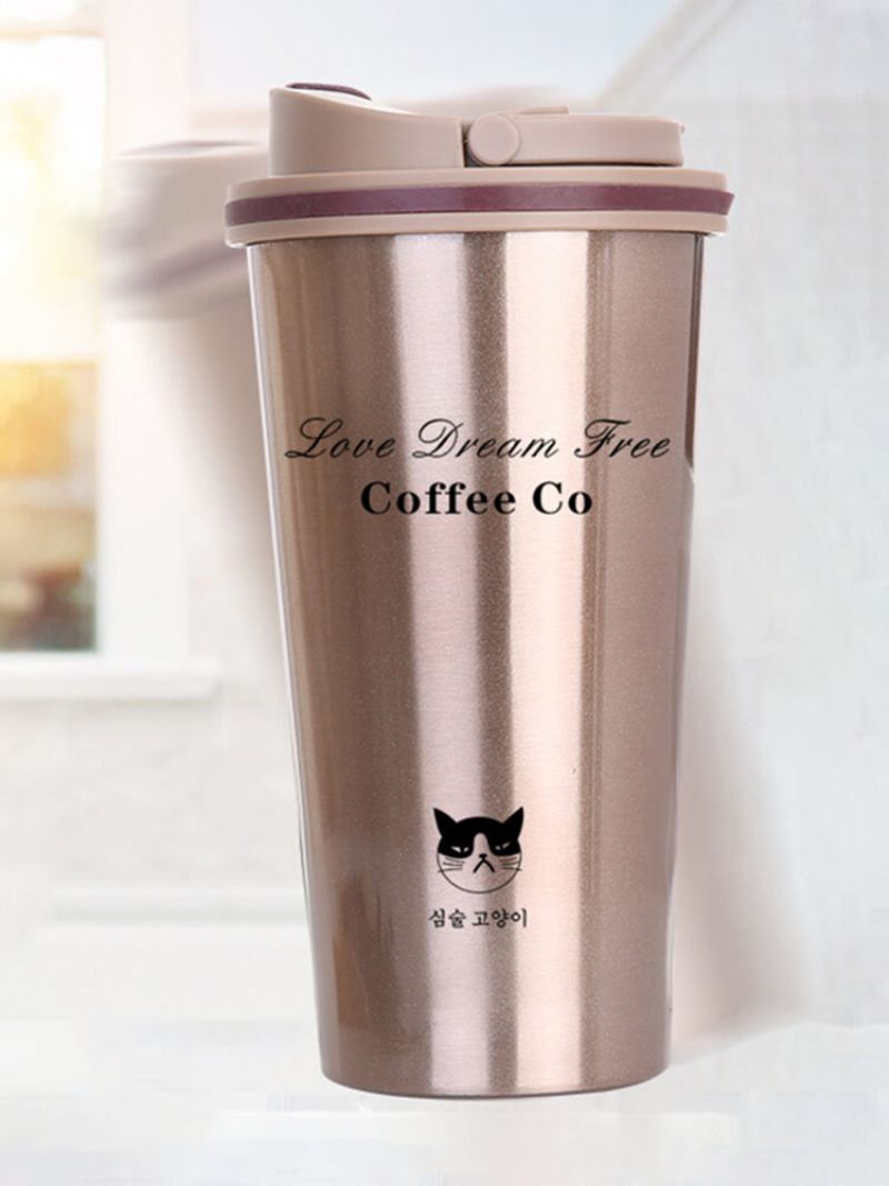 Non Happy Cat New Business Κύπελλο Δώρου Από Ανοξείδωτο Χάλυβα Κενού Σκούπας