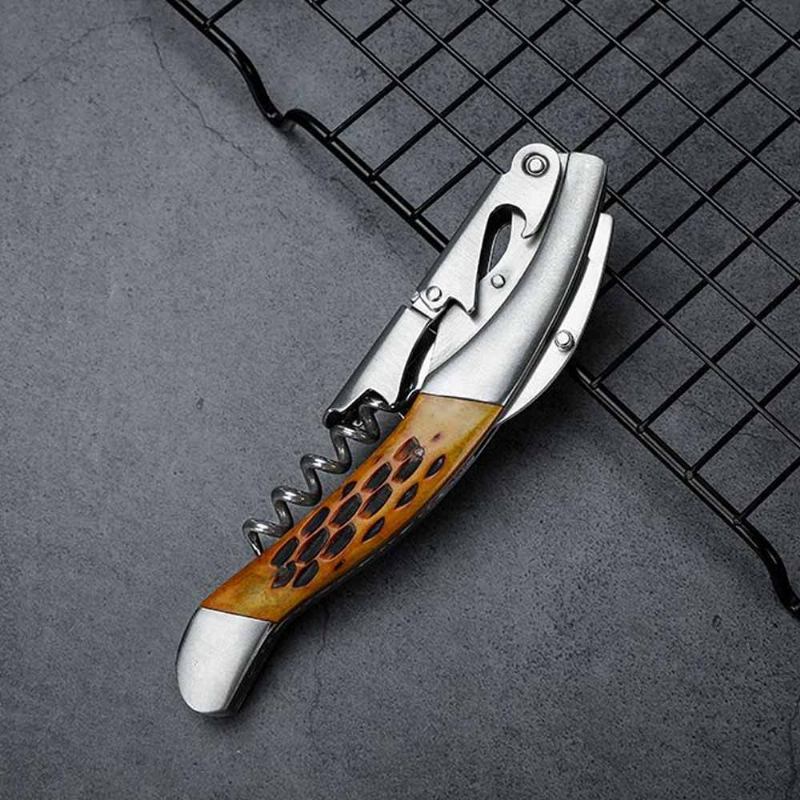 Ox Bone Bottle Opener Ανοξείδωτο Steel Thickened Wine Open With Little Knife