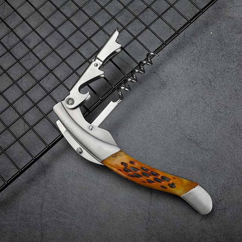 Ox Bone Bottle Opener Ανοξείδωτο Steel Thickened Wine Open With Little Knife