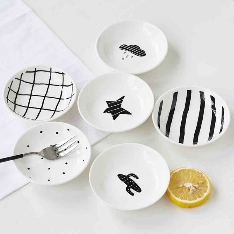 Πιάτο Ντιπ Lovely Ins Nordic Style Dip Bowls Από Πορσελάνη Λευκά Επιτραπέζια Σκεύη Κουζίνας Πιάτα Για Σάλτσα Ντομάτας Μπάρμπεκιου Σόγιας
