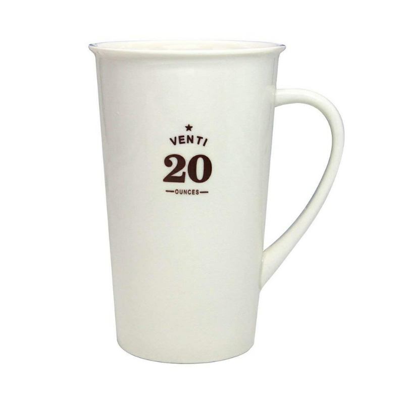 Premium 20 Oz Tall Coffee Κούπα Κλασική Μεγάλη Λευκή Κεραμική Τσαγιού