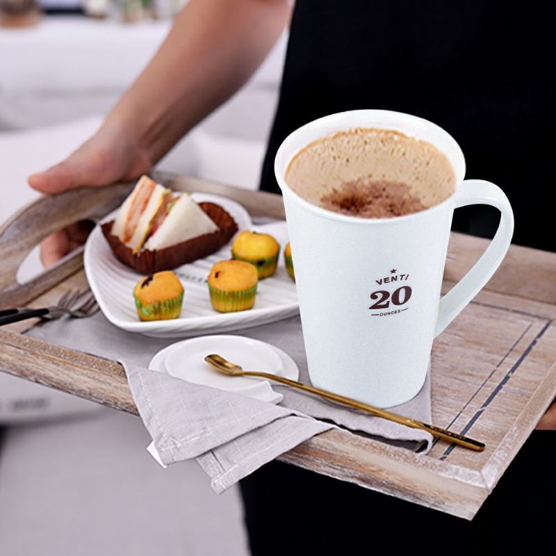 Premium 20 Oz Tall Coffee Κούπα Κλασική Μεγάλη Λευκή Κεραμική Τσαγιού