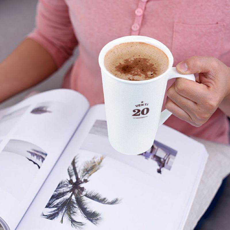 Premium 20 Oz Tall Coffee Κούπα Κλασική Μεγάλη Λευκή Κεραμική Τσαγιού