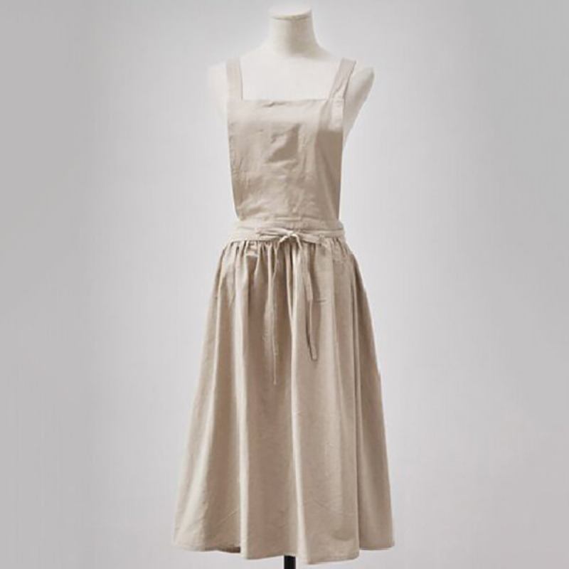 Scandinavian Style Washed Cotton Pleed Skirt Lady Elegant Ποδιές