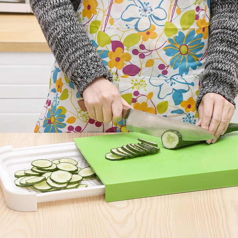Σετ Σανίδα Κοπής Κουζίνας 2 Σε 1 Food Organizer Αντιβακτηριδιακή Αντιολισθητική Φρούτων