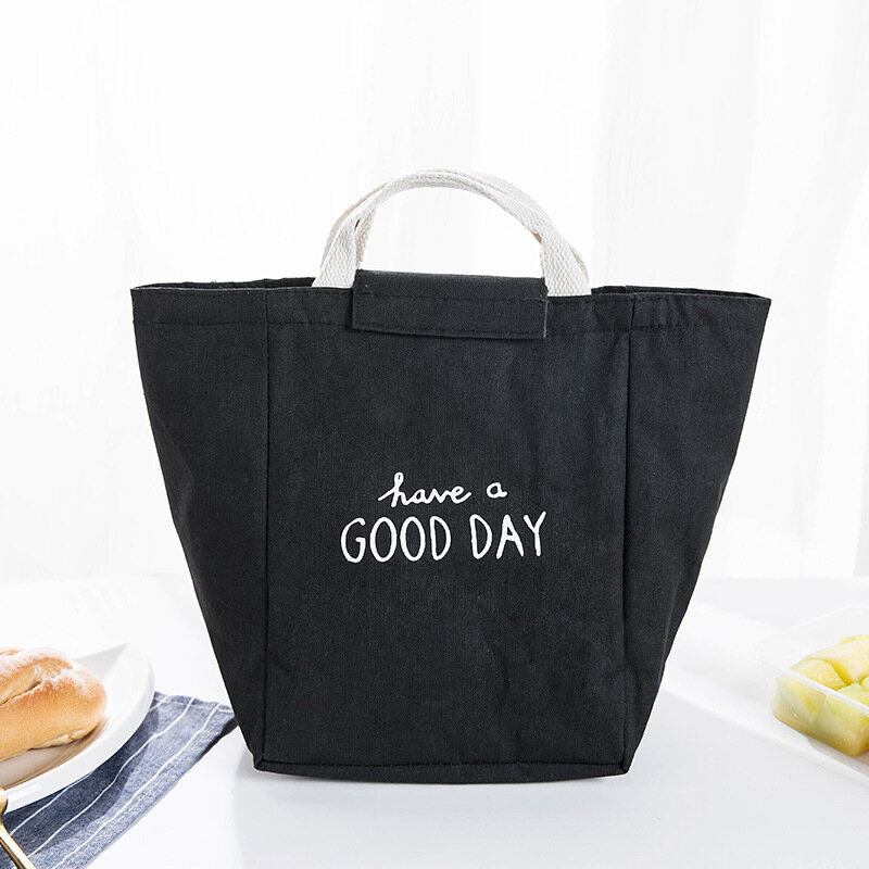 Τετράγωνα Βαμβακερά Και Λευκά Είδη Good Day Ταξιδιωτική Τσάντα Μεσημεριανού Γεύματος Cartoon Insulation Cooler Package Outdoor Picnic