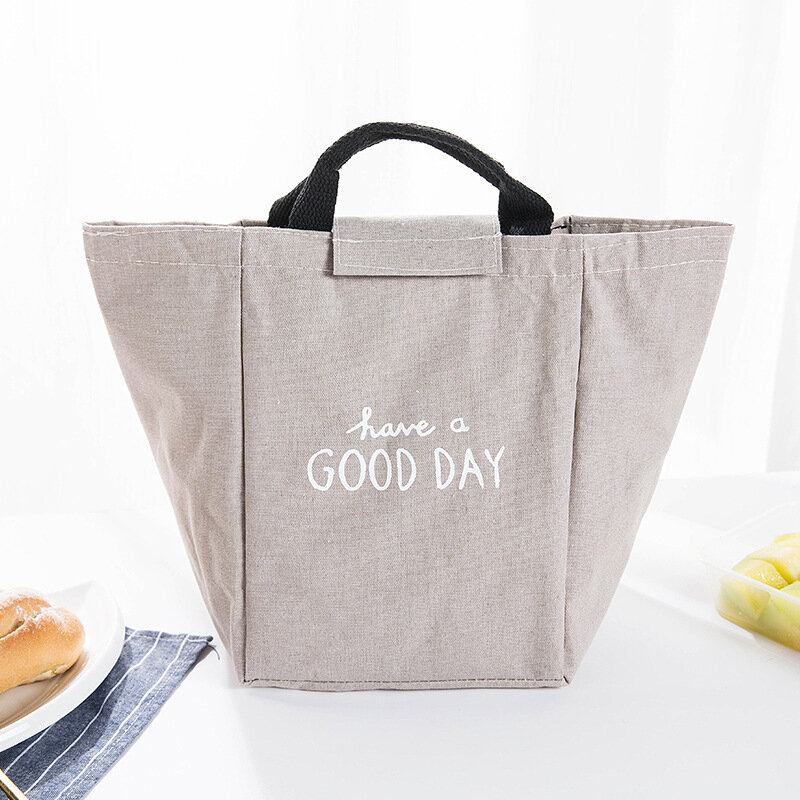 Τετράγωνα Βαμβακερά Και Λευκά Είδη Good Day Ταξιδιωτική Τσάντα Μεσημεριανού Γεύματος Cartoon Insulation Cooler Package Outdoor Picnic