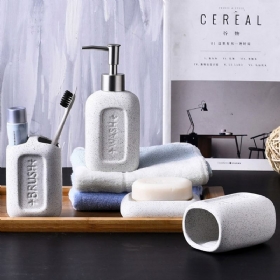 Creative European Ceramic Bathroom Supplies 4 Τεμαχίων Σετ Είδη Υγιεινής Έντυπα Κοίλη Επιστολή