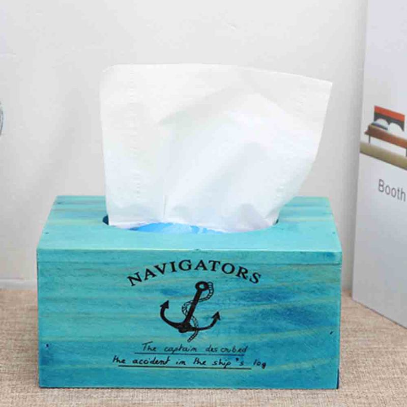 Φιλικό Προς Το Περιβάλλον Εκτύπωση Μελάνι Vintage Wood Tissue Box Ξύλινη Χάρτινη Πετσέτα Δοχείο Αποθήκευσης Οικιακού Γραφείου Essential