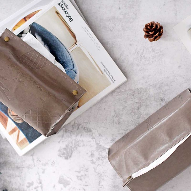 Instagram Hot Simple Style Tissue Box Για Οικιακό Υπνοδωμάτιο Σαλόνι Pu Δερμάτινο Κουτί Αποθήκευσης Χαρτοπετσέτας Αδιάβροχο Organizer