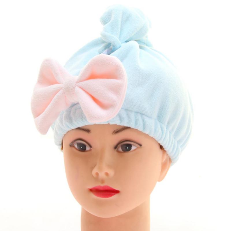 Καπάκι Ντους Για Ξηρά Μαλλιά Από Microfiber Bow Μαλακό Ισχυρό Απορροφητικό