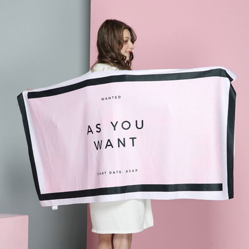 Πετσέτα Μπάνιου Με Πρωτότυπη Σχεδίαση Girl Heart Pink Άνετη Θαλάσσης Αγγλική Διακοσμητική Σε Στυλ Ins