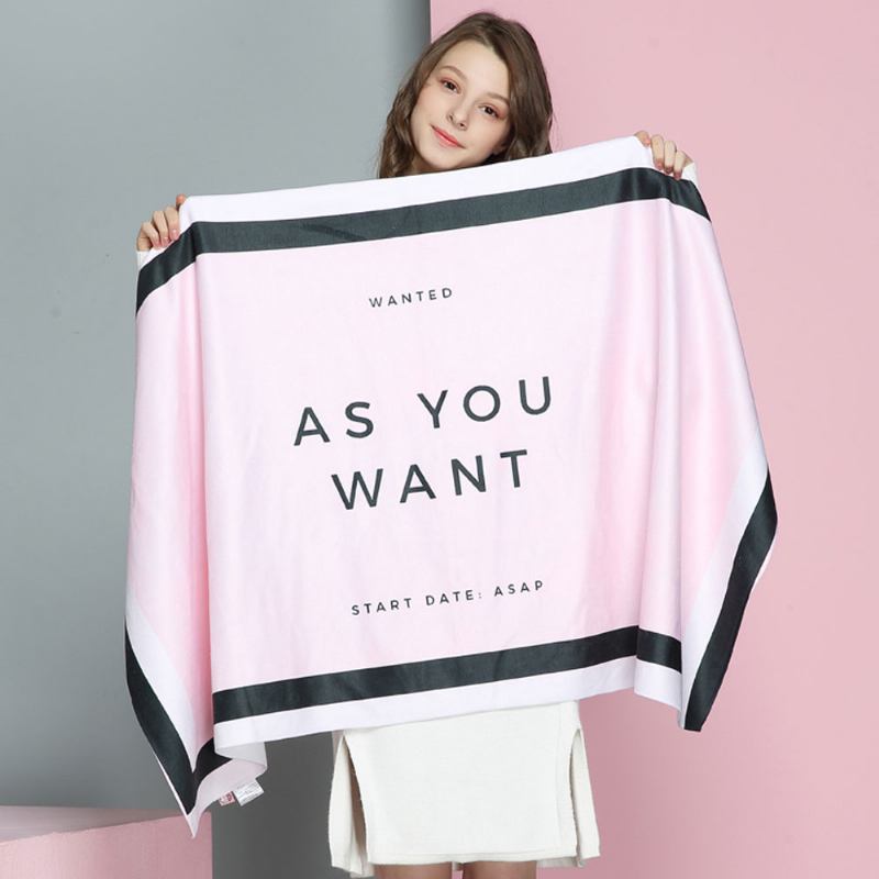 Πετσέτα Μπάνιου Με Πρωτότυπη Σχεδίαση Girl Heart Pink Άνετη Θαλάσσης Αγγλική Διακοσμητική Σε Στυλ Ins