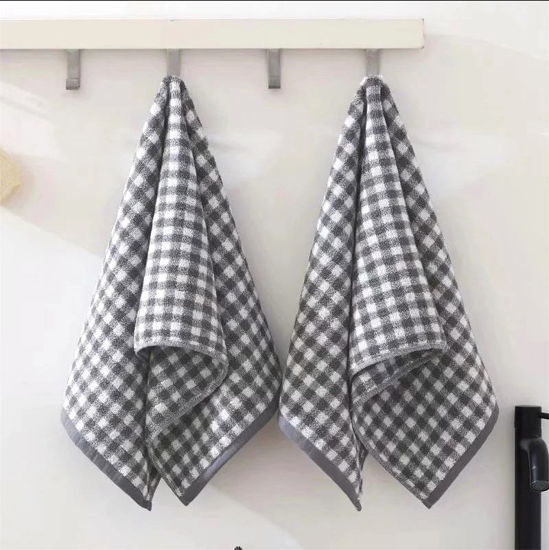 Πετσέτες Muji Style Simple Καρό Μαλακές Αφράτες Βαμβακερές