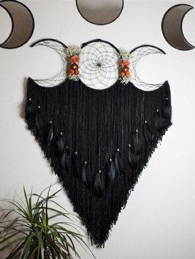 1 Pc Χειροποίητο Πολύχρωμο Triple Moon Dream Catcher Ένα Δώρο Αγάπης Και Θεραπείας Κρεβατοκάμαρας Διακόσμηση Σπιτιού Στον Τοίχο