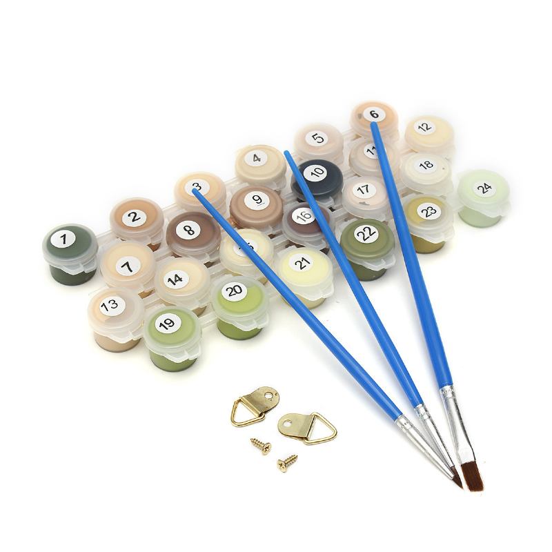 20x16 Ίντσες Diy Paint By Number Kit Ψηφιακός Καμβάς Ελαιογραφίας Ρομαντικός Διπλός Κύκνος