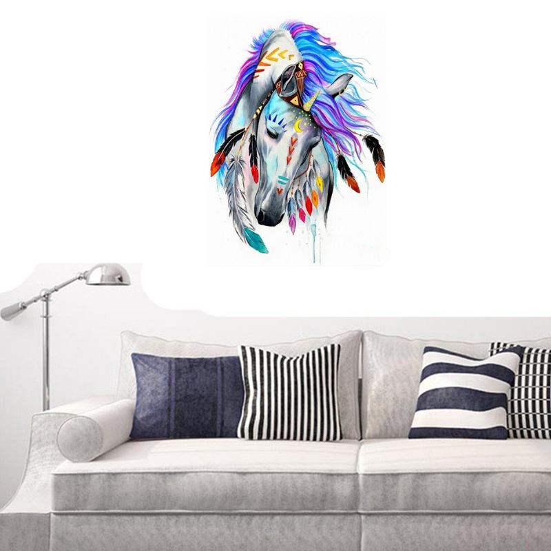 Diy Paint By Number Kit Ελαιογραφία Indian Horse Wall Art Διακόσμηση Σπιτιού Με Πλαίσιο/χωρίς Πλαίσιο