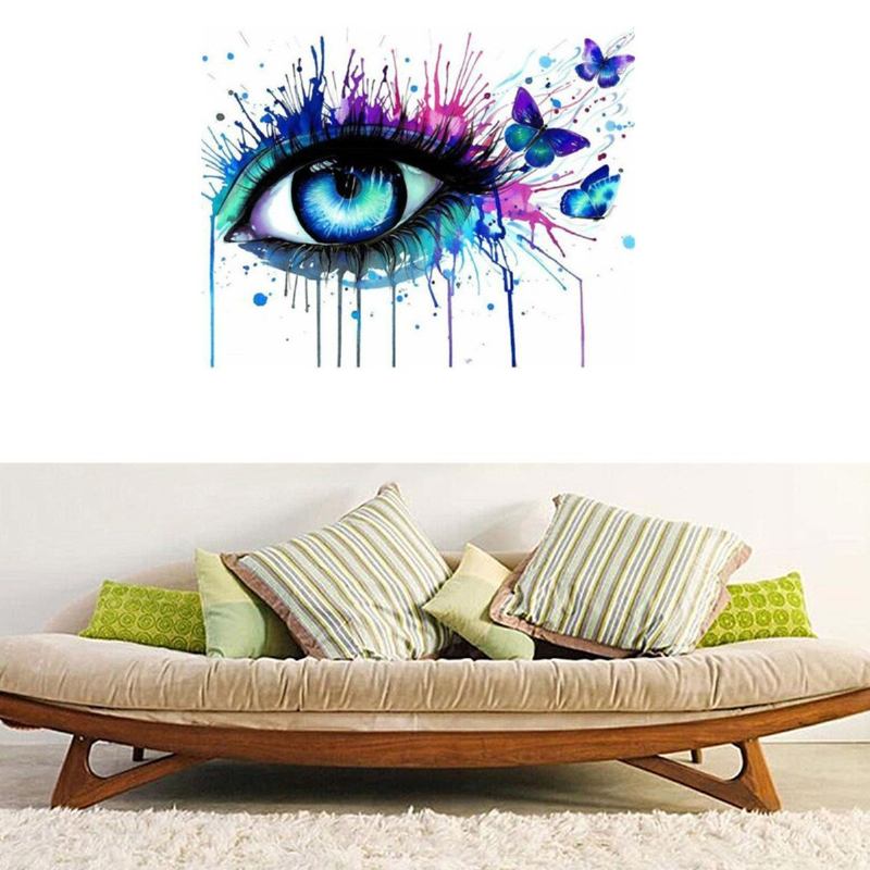 Framless Diy Paint By Number Kit Ζωγραφική Πολύχρωμα Μάτια Διακόσμηση Σπιτιού Σαλονιού Στον Τοίχο