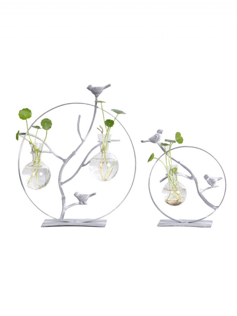 Iron Bird Flower Vase Creative Hydroponic Container Γυάλινο Διακόσμηση Σπιτιού