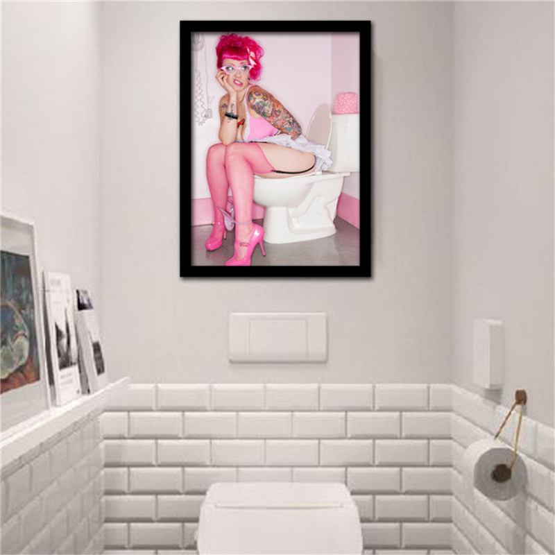 Κάλτσες Μπάνιου Wearing Girl Art Painting Διακόσμηση Σπιτιού Τοίχου Χωρίς Πλαίσιο