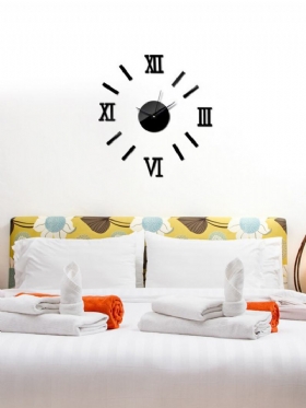 Ρολόι Τοίχου Diy Luxury 3d Mirror Art Decor Αυτοκόλλητο Mute