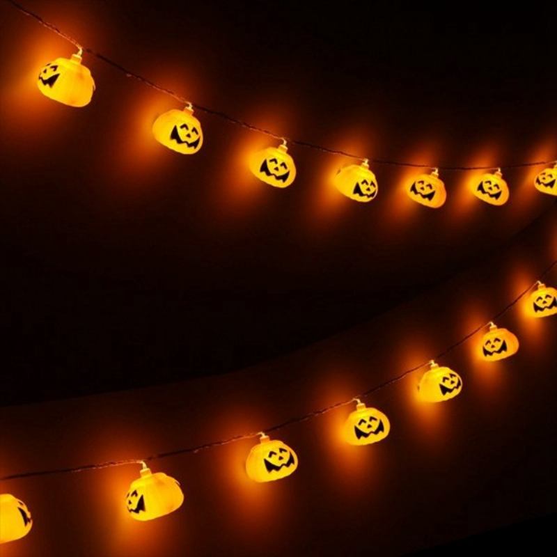 Skeleton Φαναράκι Με Μπαταρίες Κολοκυθάκι Skull String Light Led Για Χριστουγεννιάτικη Διακόσμηση Αποκριάτικων Πάρτι