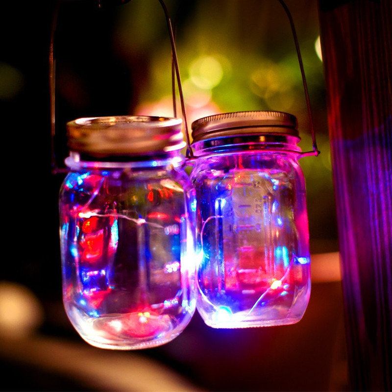 Solar Powered 2m 20leds Mason Jar Καπάκι Fairy String Light Συρμάτινο Φωτιστικό Για Διακόσμηση Κήπου